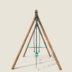 Grand portique en bois pour enfant 4 agrès - Gabin