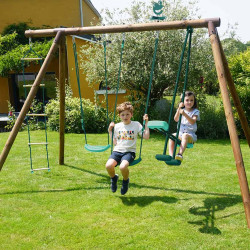 Grand portique en bois pour enfant 4 agrès - Gabin