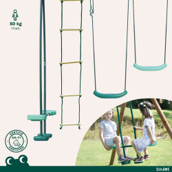 Grand portique en bois pour enfant 4 agrès - Gabin