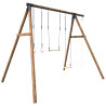 Columpio de madera tratada de clase 4 - para adolescentes (3,25 m) - 4 elementos de juego - GALDAR