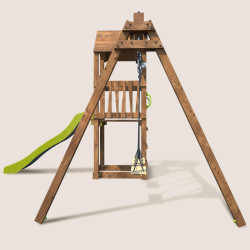 Parque infantil de madera con columpio y tobogán – Noumea