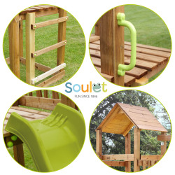 Parque infantil de madera con columpio y tobogán – Noumea