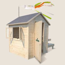 Cabaña de madera con mesa para niños – Tiana