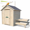 Cabaña de madera con mesa para niños – Tiana