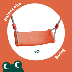 Zona de juegos infantiles con 2 torres, columpios y rocódromo - FUNNY Swing & Climbing 150