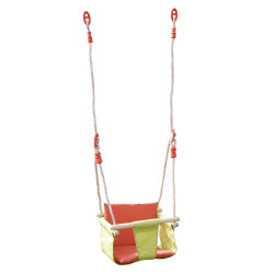 Silla de bebé de poliéster y madera, 35x30x23cm