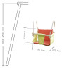 Silla de bebé de poliéster y madera, 35x30x23cm