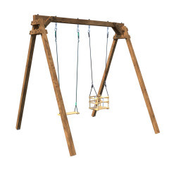 Columpio cuadrado de madera, Objectif Nature 2 equipamientos - Ambre