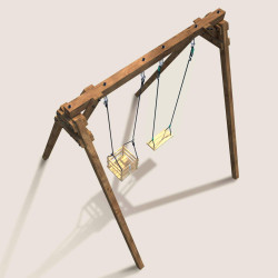 Columpio cuadrado de madera, Objectif Nature 2 equipamientos - Ambre