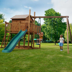 Casita de juegos para niños con columpios - COTTAGE