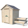 Cabaña de madera con mesa para niños – Tiana