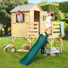 Cabaña de madera sobre pilotes con tobogán para niños – Joséphine