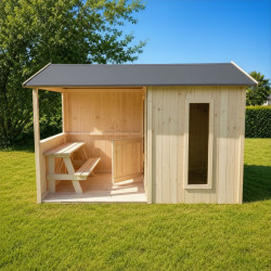 Cabaña infantil de madera con mesa - Jazz