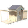 Cabaña de madera con pérgola y suelo para niños - Epicerie