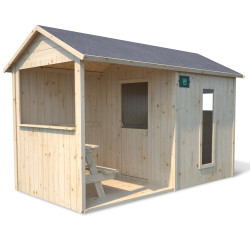 Casita de madera para niños con mesa - Jazz - Vista 3/4 derecha
