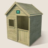 Casita infantil de madera tratada Marina con suelo y puerta infantil - Vista packshot fondo beige