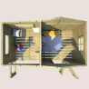 Casita de juegos de madera tratada para niños con zona cubierta y banco - Hacienda