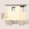 Casita de juegos móvil de madera para niños - Caravana de transporte
