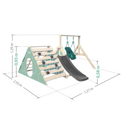 Zona de juegos para bebés con tobogán (apto a partir de 18 meses) y columpio para bebés OLYMPE