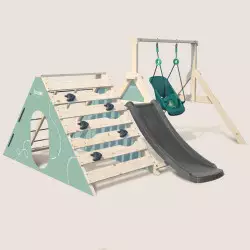 Zona de juegos para bebés con tobogán (apto a partir de 18 meses) y columpio para bebés OLYMPE