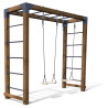 Área de juegos multiactividad de madera HECTOR con 2 columpios ajustables.