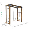 Área de juegos multiactividad de madera HECTOR con 2 columpios ajustables.