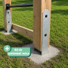 Área de juegos multiactividad de madera HECTOR con 2 columpios ajustables.