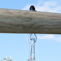 Lote de 2 ganchos de acero con mosquetón para pórtico - Soulet - Para viga Ø 100 mm - Fijación a viga