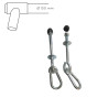 Lote de 2 ganchos de acero con mosquetón para pórtico - Soulet - Dimensiones del producto