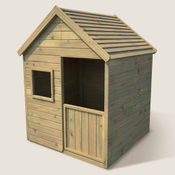Casita de juegos de madera tratada con suelo y puerta infantil - Marina