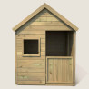Casita de juegos de madera tratada con suelo y puerta infantil - Marina