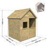 Casita de juegos de madera tratada con suelo y puerta infantil - Marina