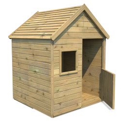 Casita de juegos de madera tratada con suelo y puerta infantil - Marina