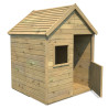 Casita de juegos de madera tratada con suelo y puerta infantil - Marina