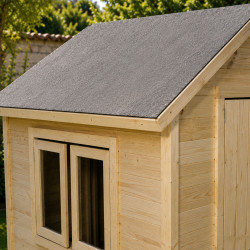 Cabaña de madera con mesa para niños – Tiana