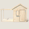 Cabaña de madera con pérgola y suelo para niños - Epicerie