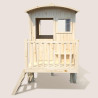 Casita de juegos móvil de madera para niños - Caravana de transporte
