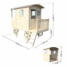 Casita de juegos móvil de madera para niños - Caravana de transporte