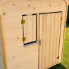 Cabaña de madera con pérgola y suelo para niños - Epicerie