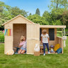 Cabaña de madera con zona de juegos infantiles – Sarah