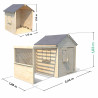 Cabaña de madera con pérgola para niños - Alpaga