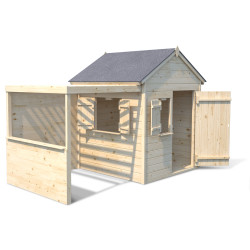 Cabaña de madera con pérgola para niños - Alpaga