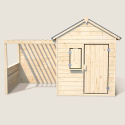 Cabaña de madera con pérgola para niños - Alpaga