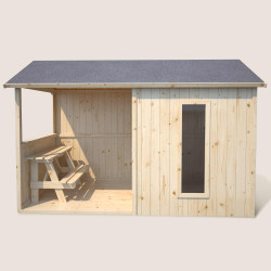 Cabaña infantil de madera con mesa - Jazz
