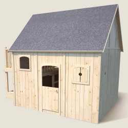 Cabaña alta de madera sobre pilotes para niños - Duplex