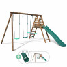 Estación de madera con columpio, columpio y 4 piezas de equipamiento - Jonquille