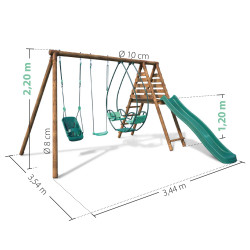 Zona de juegos infantiles con columpios y tobogán - Colza