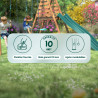 Columpio infantil de madera tratada con 3 piezas y tobogán H1m95 - Mulberry