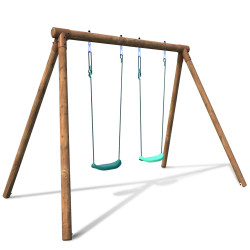 Columpio de madera tratada con 2 características de juego - Alizee