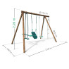 Columpio de madera Suzon para niños con 4 herramientas de gimnasia